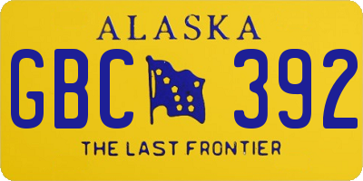 AK license plate GBC392