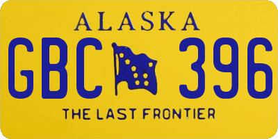 AK license plate GBC396