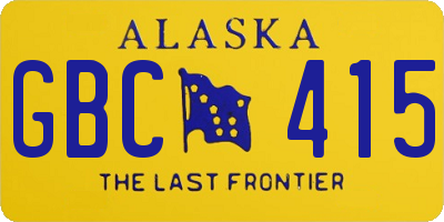 AK license plate GBC415