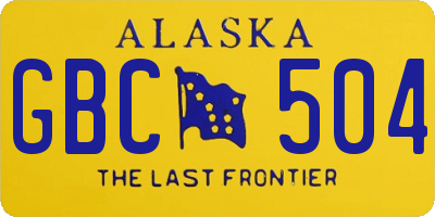 AK license plate GBC504
