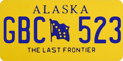 AK license plate GBC523