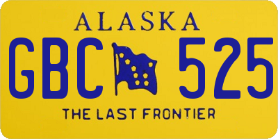 AK license plate GBC525