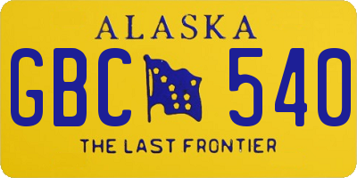 AK license plate GBC540