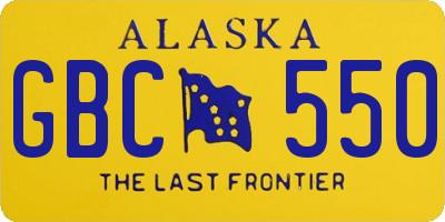 AK license plate GBC550