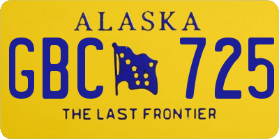 AK license plate GBC725