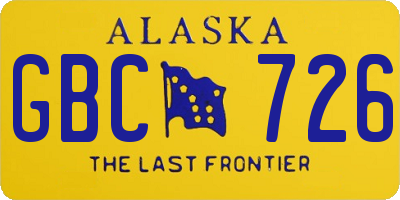 AK license plate GBC726