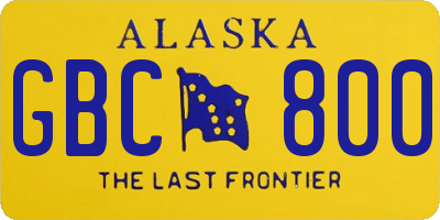 AK license plate GBC800