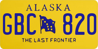 AK license plate GBC820