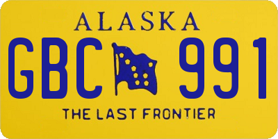 AK license plate GBC991