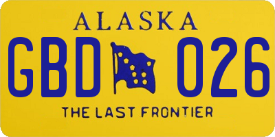 AK license plate GBD026