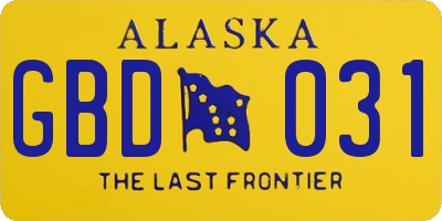 AK license plate GBD031