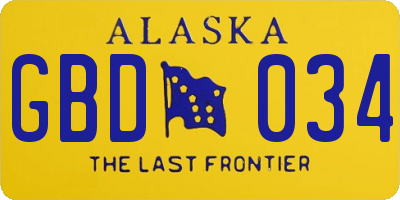 AK license plate GBD034