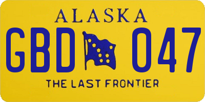 AK license plate GBD047