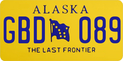 AK license plate GBD089