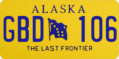 AK license plate GBD106