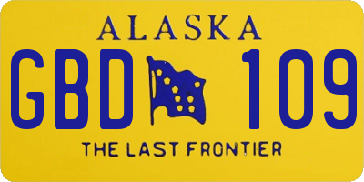 AK license plate GBD109