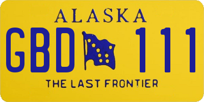AK license plate GBD111