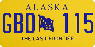 AK license plate GBD115