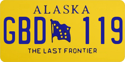 AK license plate GBD119