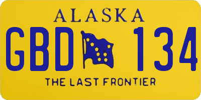 AK license plate GBD134