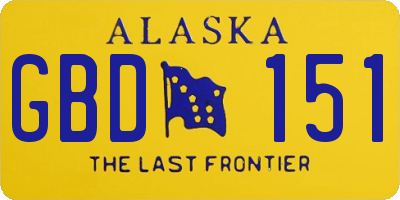 AK license plate GBD151