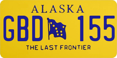 AK license plate GBD155