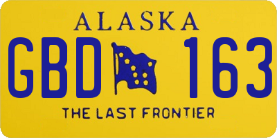AK license plate GBD163