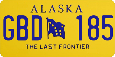 AK license plate GBD185
