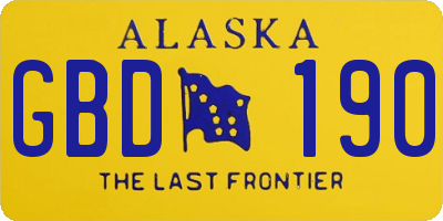 AK license plate GBD190