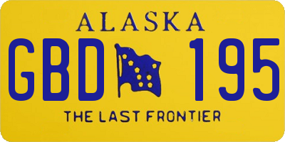 AK license plate GBD195
