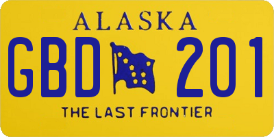 AK license plate GBD201