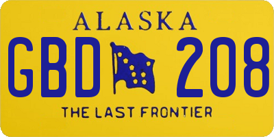 AK license plate GBD208