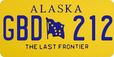 AK license plate GBD212
