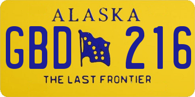 AK license plate GBD216
