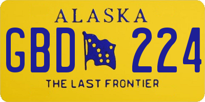 AK license plate GBD224
