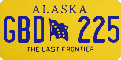 AK license plate GBD225
