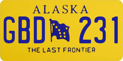 AK license plate GBD231
