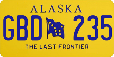 AK license plate GBD235