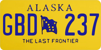 AK license plate GBD237