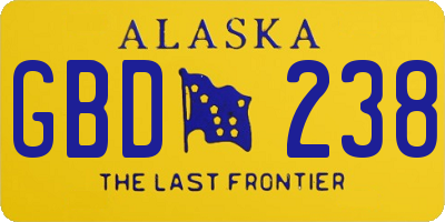 AK license plate GBD238