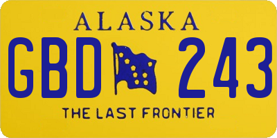 AK license plate GBD243