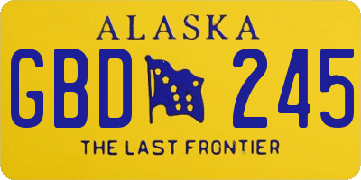 AK license plate GBD245