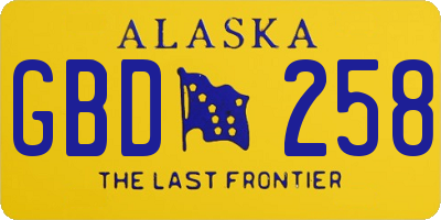 AK license plate GBD258