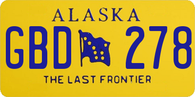 AK license plate GBD278