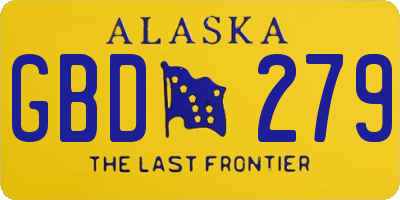 AK license plate GBD279