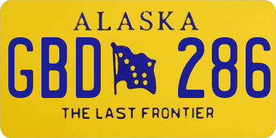 AK license plate GBD286