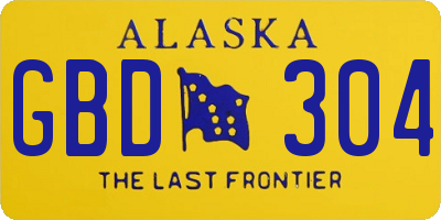 AK license plate GBD304