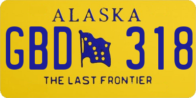 AK license plate GBD318
