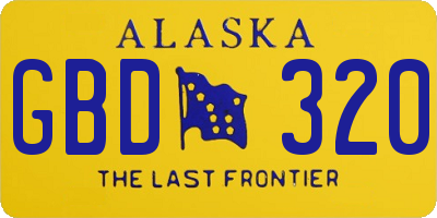 AK license plate GBD320