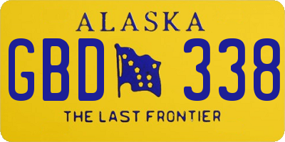 AK license plate GBD338